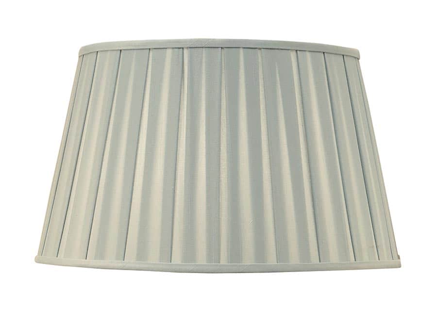Wells Pleated Faux Silk 14 Inch Table Lamp Shade Duck Egg