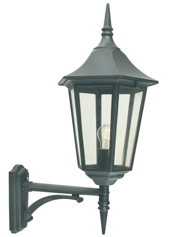 Norlys Valencia Grande large black upward outdoor wall lantern IP54