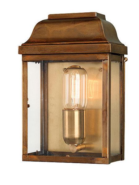 Victoria 1 Light Solid Aged Brass Period Outdoor Wall Lantern