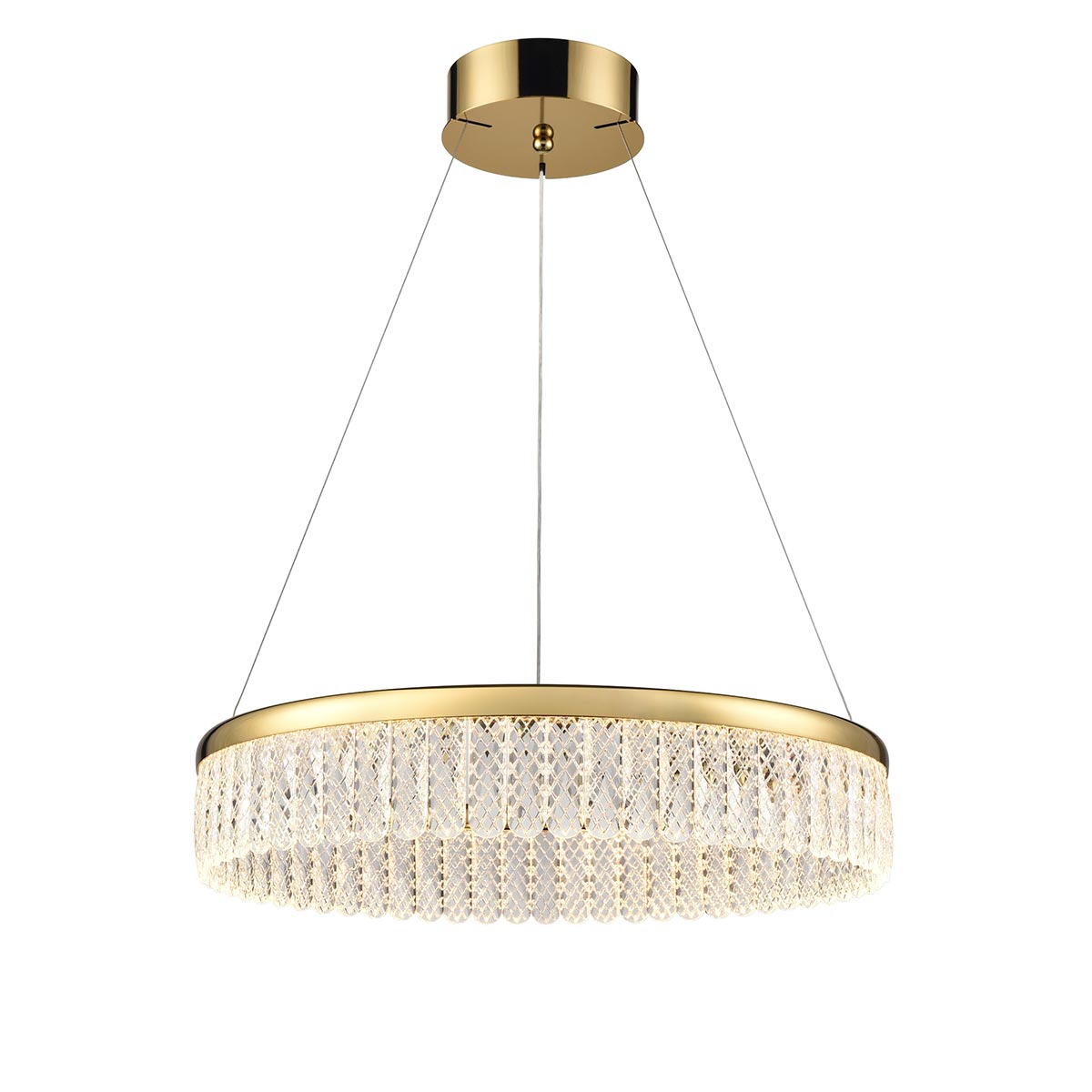 Victoria LED Small Crystal Pendant in Gold 60cm