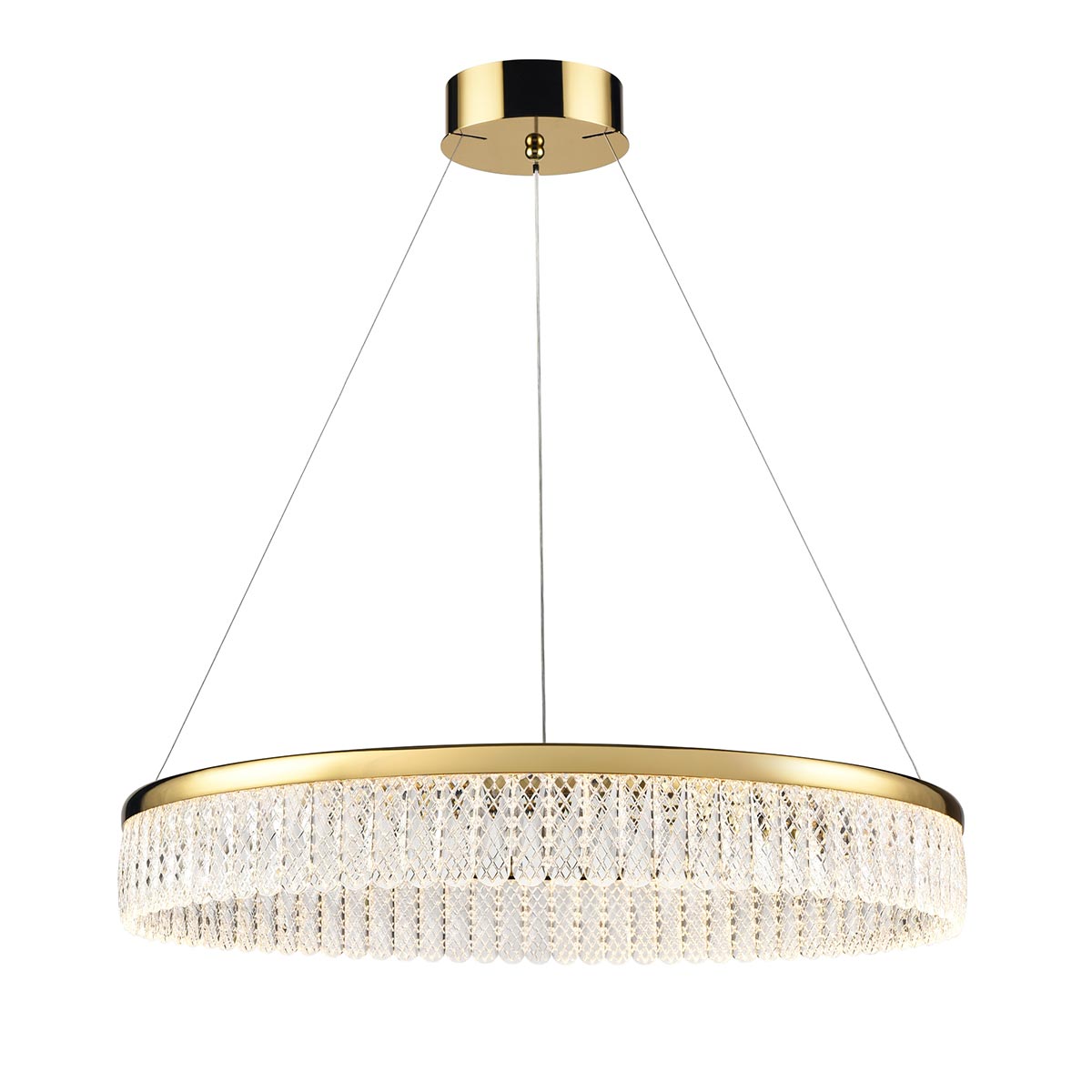 Victoria LED Large Crystal Pendant in Gold 80cm