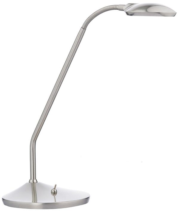 Dar Wellington Modern Satin Chrome 7w LED Table Desk Lamp