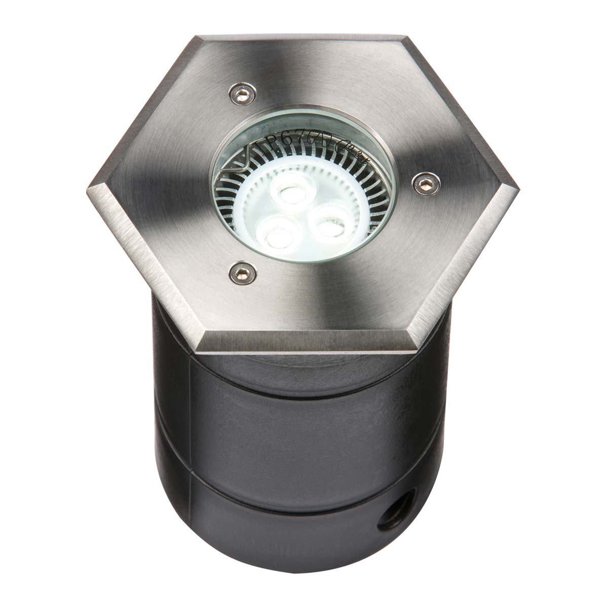 Hexagonal Stainless Steel Walkover / Driveover In Ground Light