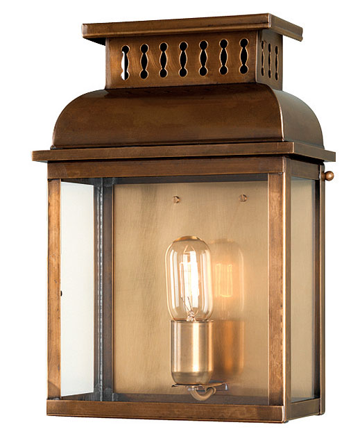 Elstead Westminster 1 Light Solid Aged Brass Outdoor Wall Lantern