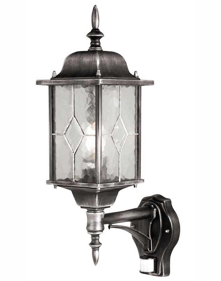 Wexford Traditional Outdoor PIR Wall Lantern Black & Silver