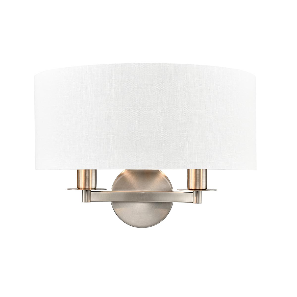 Windsor Switched Satin Nickel Twin Wall Light