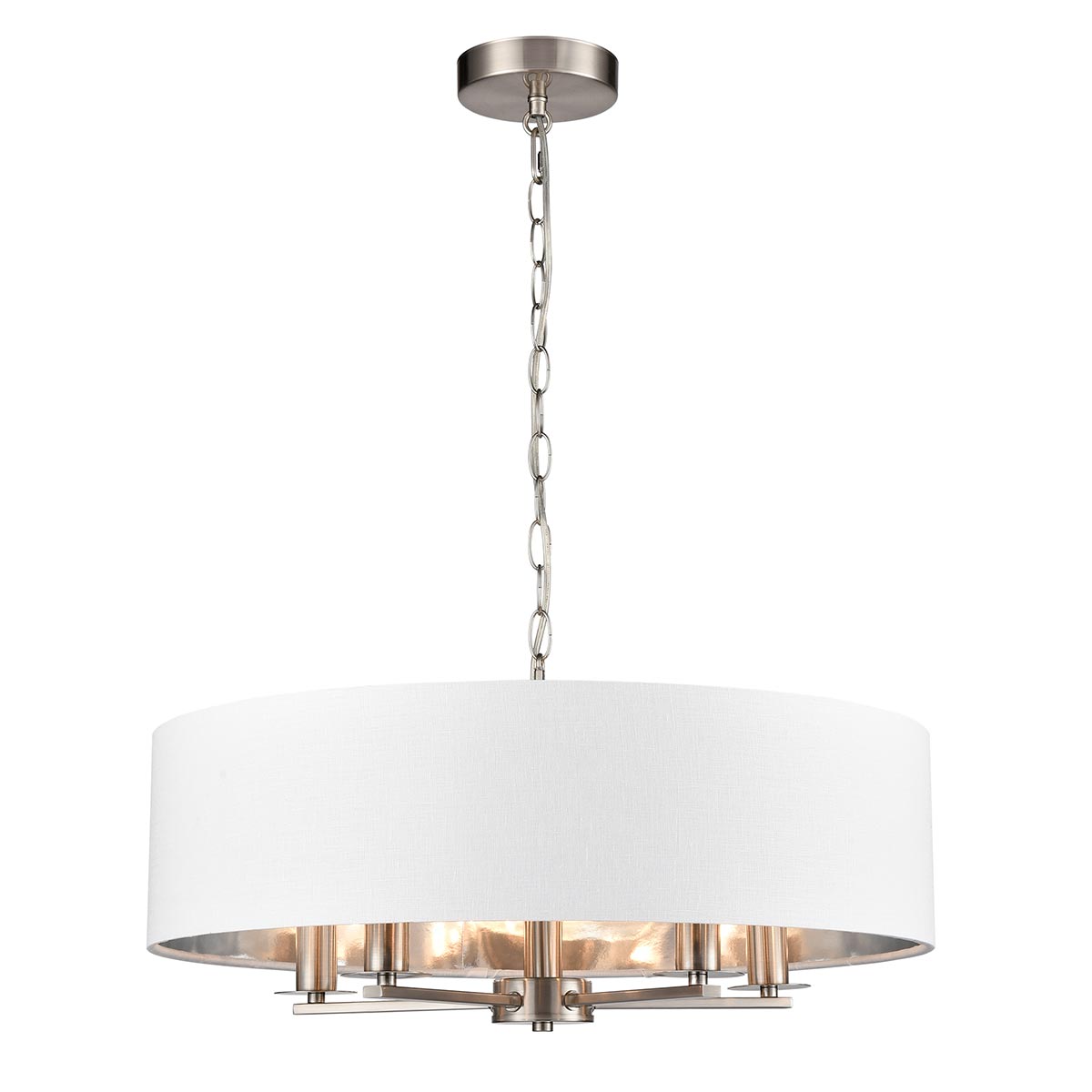 Windsor 5 Light Satin Nickel Pendant Chandelier
