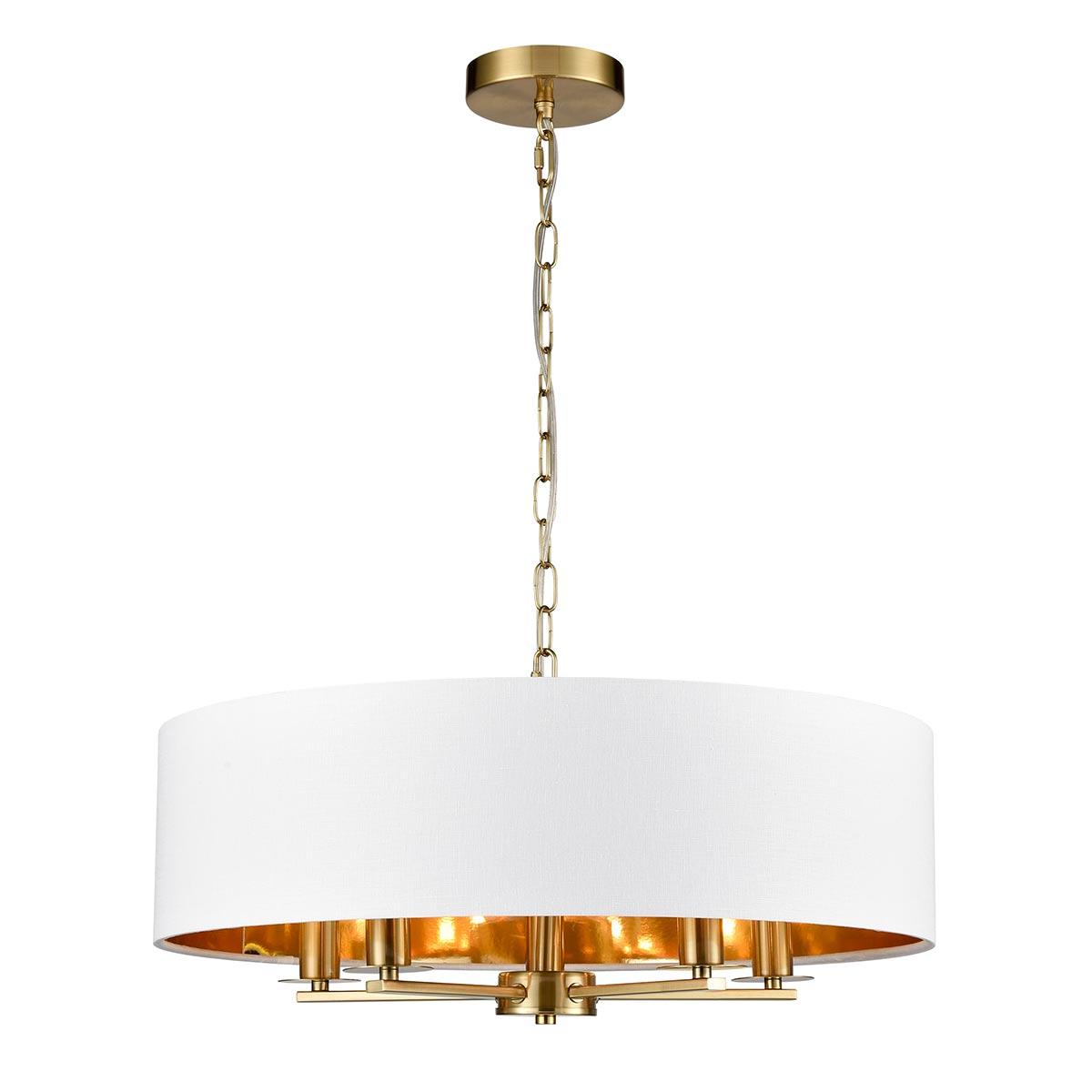 Windsor 5 Light Aged Brass Pendant Chandelier