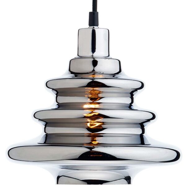 Dar Zephyr Modern Pendant Lamp Shade Chrome Glass