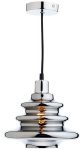Dar Zephyr Modern Pendant Lamp Shade Chrome Glass
