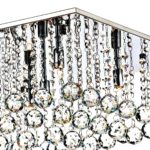 Dar Abacus Square 5 Light Flush Crystal Ceiling Fitting Chrome