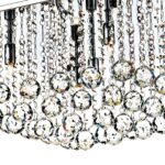 Dar Abacus Square 5 Light Flush Crystal Ceiling Fitting Chrome
