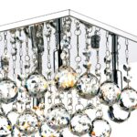 Dar Abacus Square 4 Light Flush Crystal Ceiling Fitting Chrome