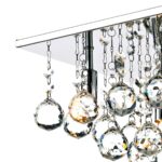 Dar Abacus Square 4 Light Flush Crystal Ceiling Fitting Chrome