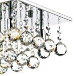 Dar Abacus Square 4 Light Flush Crystal Ceiling Fitting Chrome