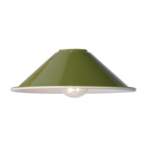 Dar small 18cm ceiling pendant lamp shade in gloss green on white background