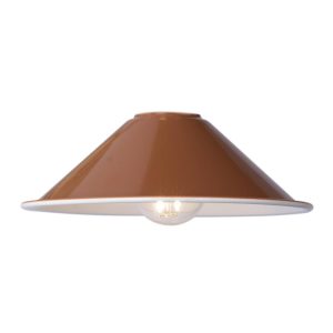 Delightful 18cm metal ceiling lamp shade in gloss umber on white background