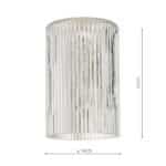 Beautiful Clear Ribbed Glass Cylinder Ceiling Lamp Shade E27