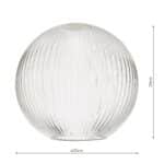 Beautiful Clear Ribbed Glass Globe Ceiling Lamp Shade E27