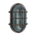 Admiral Large Oval Solid Brass Outdoor Bulkhead Light Copper