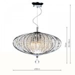 Dar Adriatic 5 Light Crystal Ceiling Pendant Polished Chrome