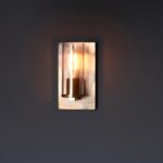 Classic Aged Bronze Patina Single Wall Light Clear Cylinder Glass Shade