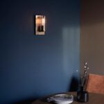 Classic Aged Bronze Patina Single Wall Light Clear Cylinder Glass Shade