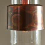 Classic Aged Copper Patina Single Light Pendant Clear Glass Shade
