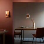 Classic Aged Copper Patina Single Wall Light Clear Cylinder Glass Shade