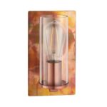 Classic Aged Copper Patina Single Wall Light Clear Cylinder Glass Shade