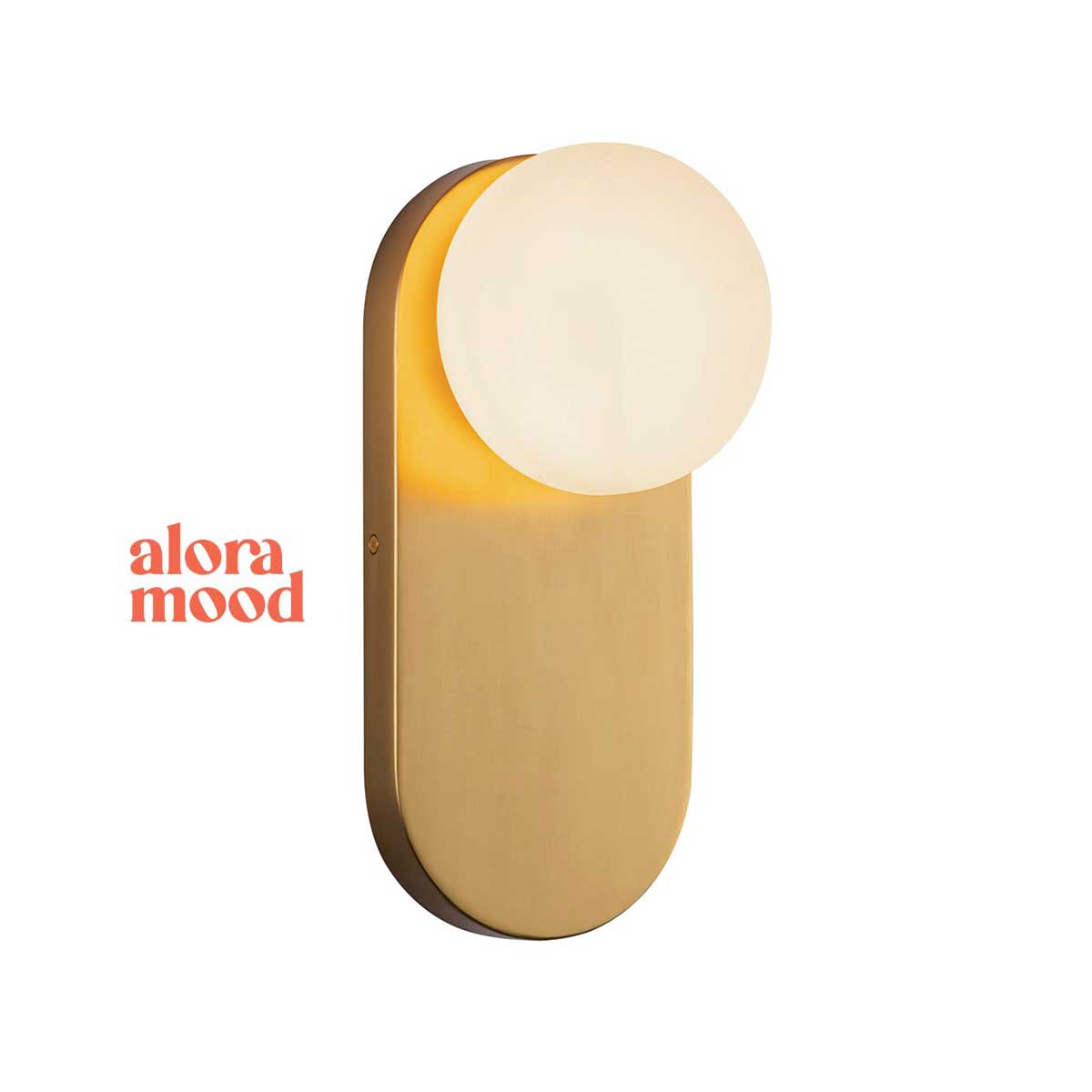 Alora Ariel Brushed Gold Light with Opal Glass Globe Shade