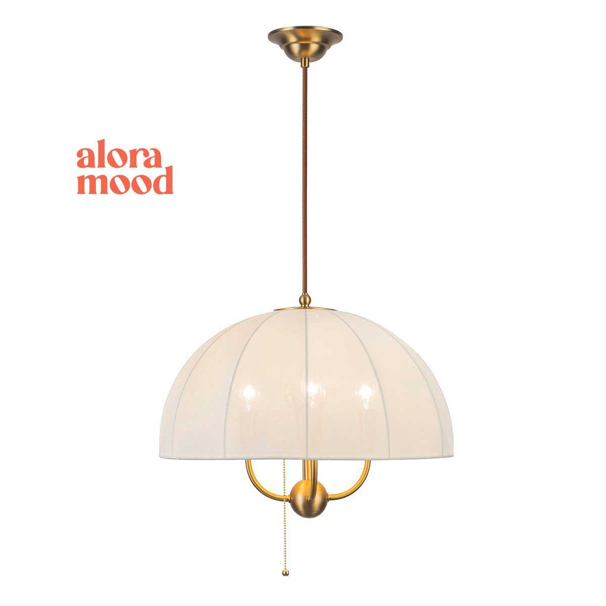 Alora Crosby Brushed Gold 4 Light Pendant with Cream Shade