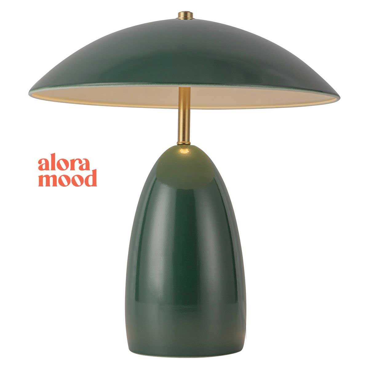 Alora Poppy Medium Mains Voltage Table Lamp in Pine Green
