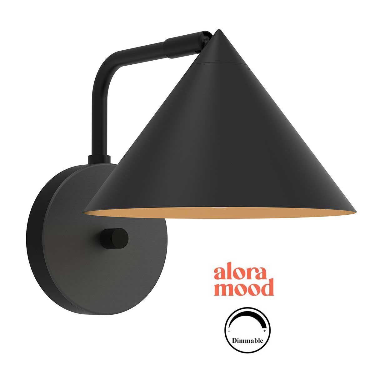 Alora Remyck Switched Single Wall Light in Matt Black