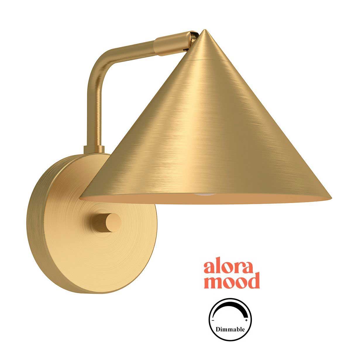 Alora Remyck Switched Single Wall Light in Brushed Gold