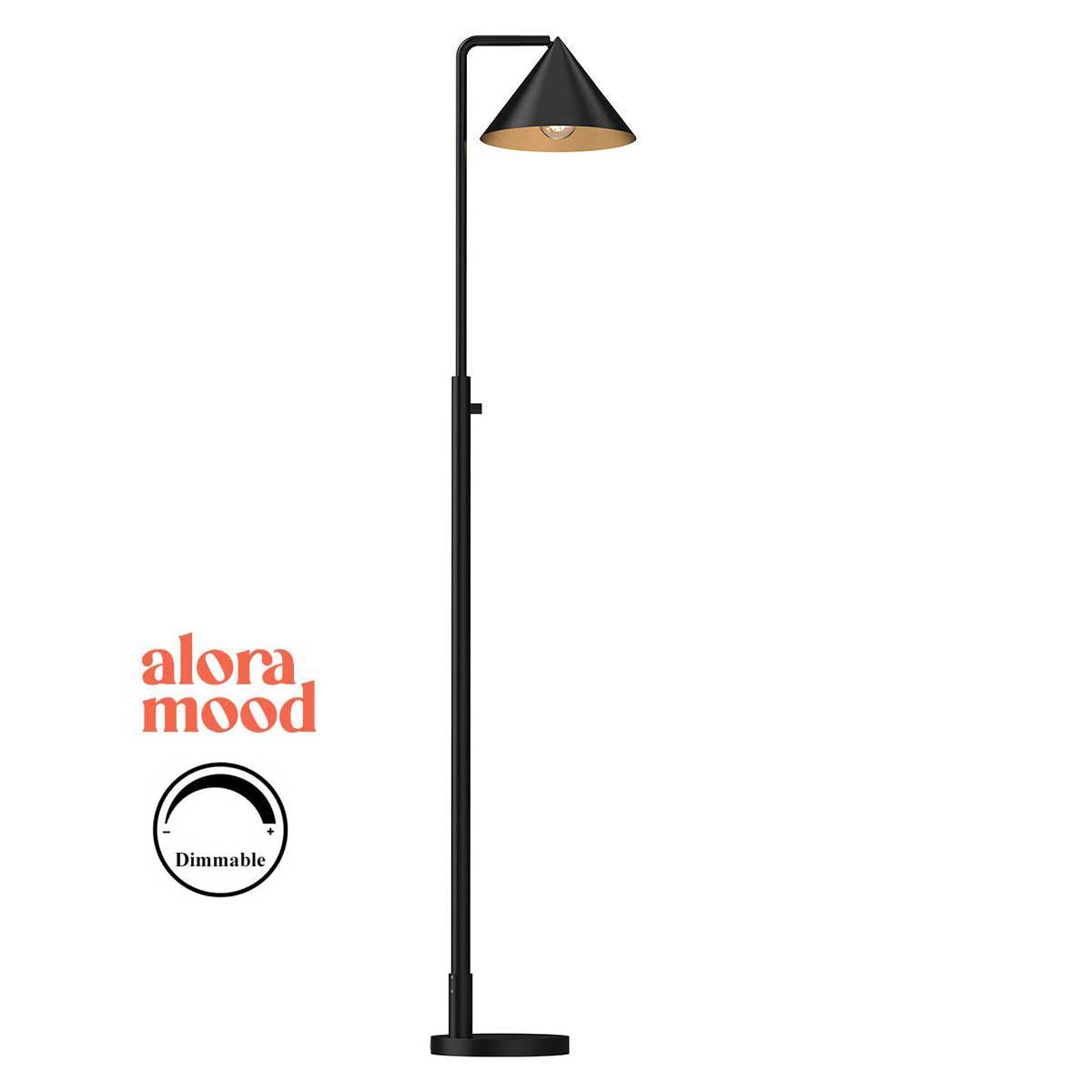 Alora Remyck 1 Light Floor Reading lamp in Matt Black