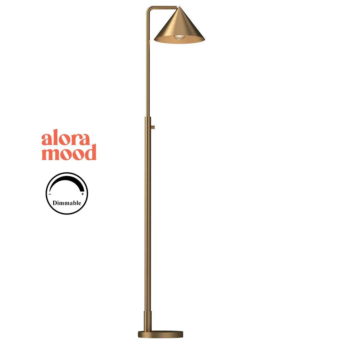 Alora Remyck 1 Light Floor Reading lamp in Brushed Gold