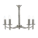 Dar Ambassador 5 Light Dual Mount Chandelier Satin Chrome