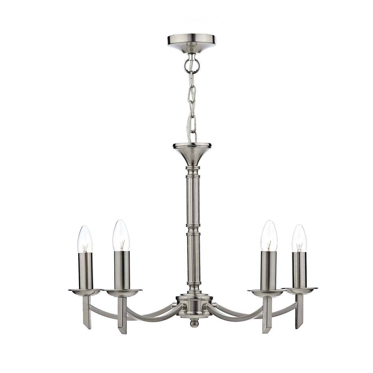 Dar Ambassador 5 Light Dual Mount Chandelier Satin Chrome