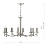 Dar Ambassador 8 Light Dual Mount Chandelier Satin Chrome