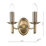 Dar Ambassador Switched Double Wall Light Satin Chrome