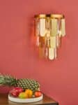 Dar Amira 2 Lamp Luxury Crystal Wall Light Polished Gold