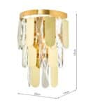 Dar Amira 2 Lamp Luxury Crystal Wall Light Polished Gold