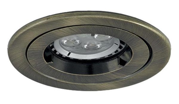 Antique Brass iCage Fire Rated Fixed Mini Downlight GU10
