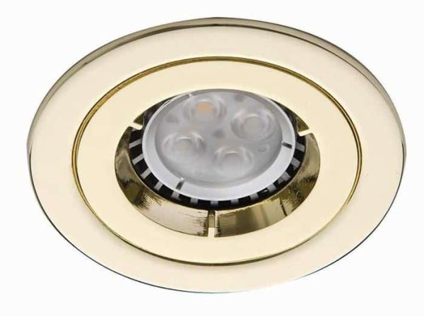 Polished Brass iCage Fire Rated Fixed Mini Downlight GU10
