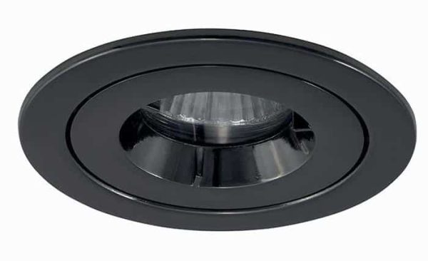 Black Chrome iCage Fire Rated Bathroom Shower Down Light IP65