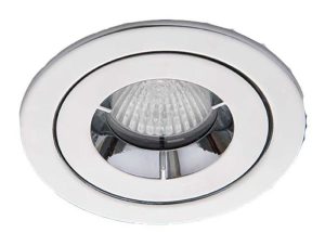 Polished chrome iCage 90-minute fire rated bathroom shower down light IP65