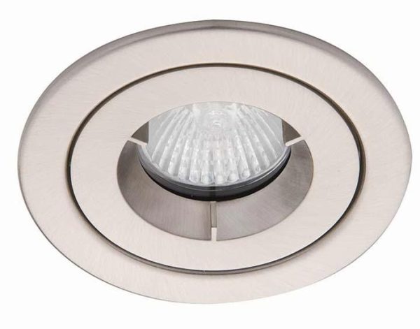 Satin Chrome iCage Fire Rated Bathroom Shower Down Light IP65