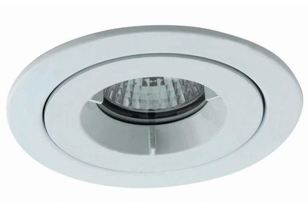 Gloss White iCage Fire Rated Bathroom Shower Down Light IP65