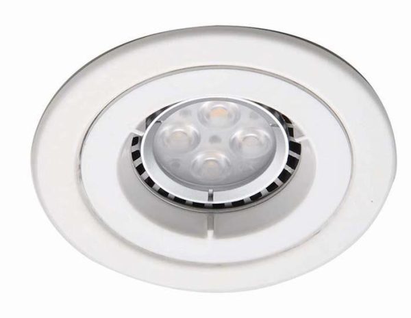 Matt White iCage Fire Rated Fixed Mini Downlight GU10
